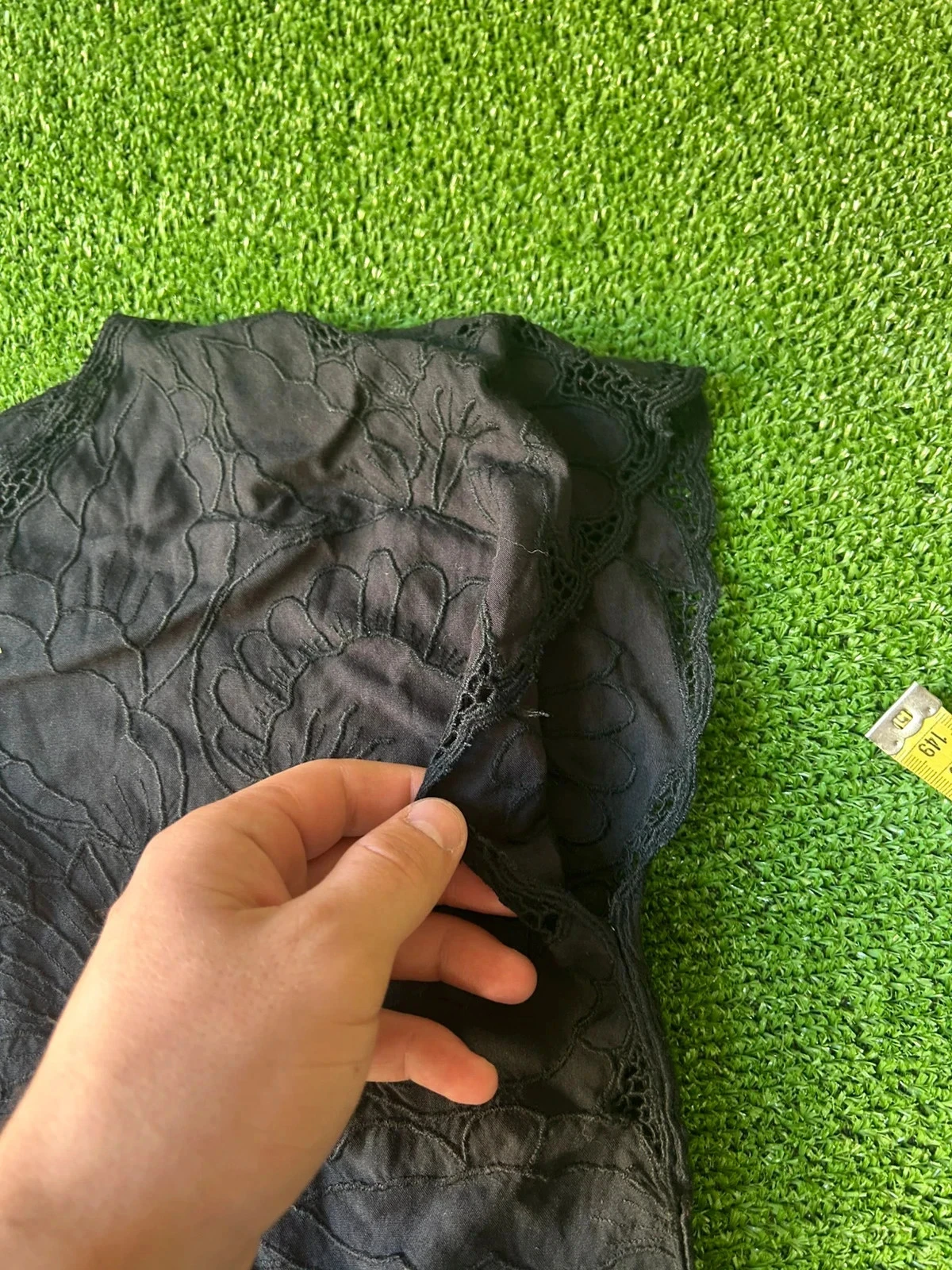 Zwarte blouse met korte mouwen Léo DaCin Création 100% rayon – photo 5